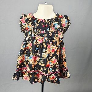 CHALK - Infant Dress - Black/Floral - Size 12-18months